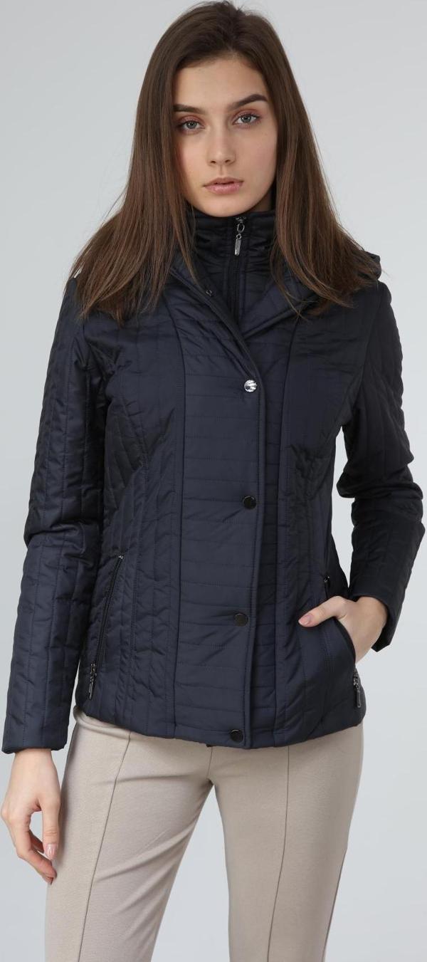 Veger Kadın Fermuar ve Çıtçıtlı Kapüşonlu Mont 3388 Lacivert - Image 1