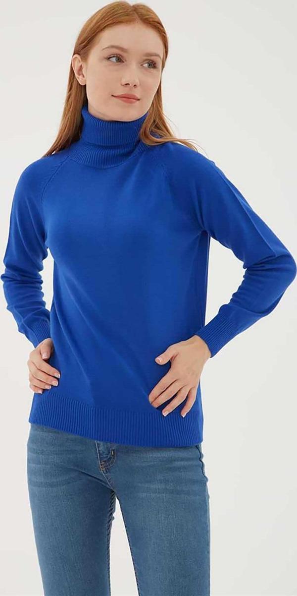 Fashion Friends Kadın Balıkçı Yaka Kazak 23K0401K1 Saks - Image 1