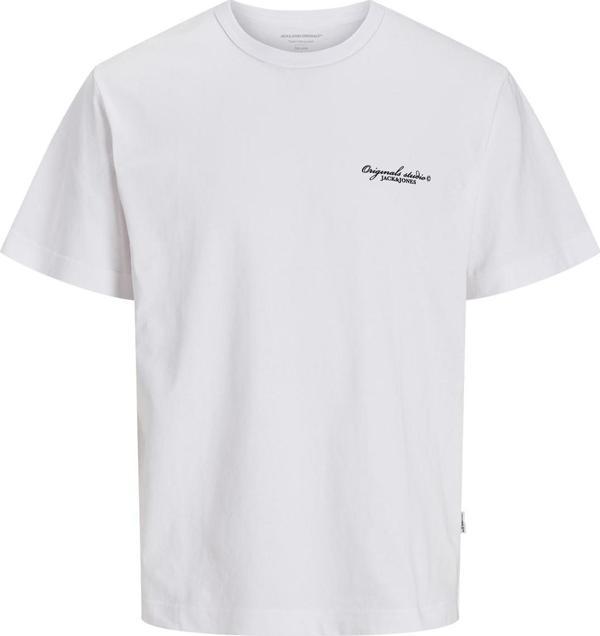 Jack&Jones Erkek Jorboston Relaxed Fit Bisiklet Yaka Baskı Detaylı %100 Pamuk T-Shirt 12272968 Beyaz - Image 1