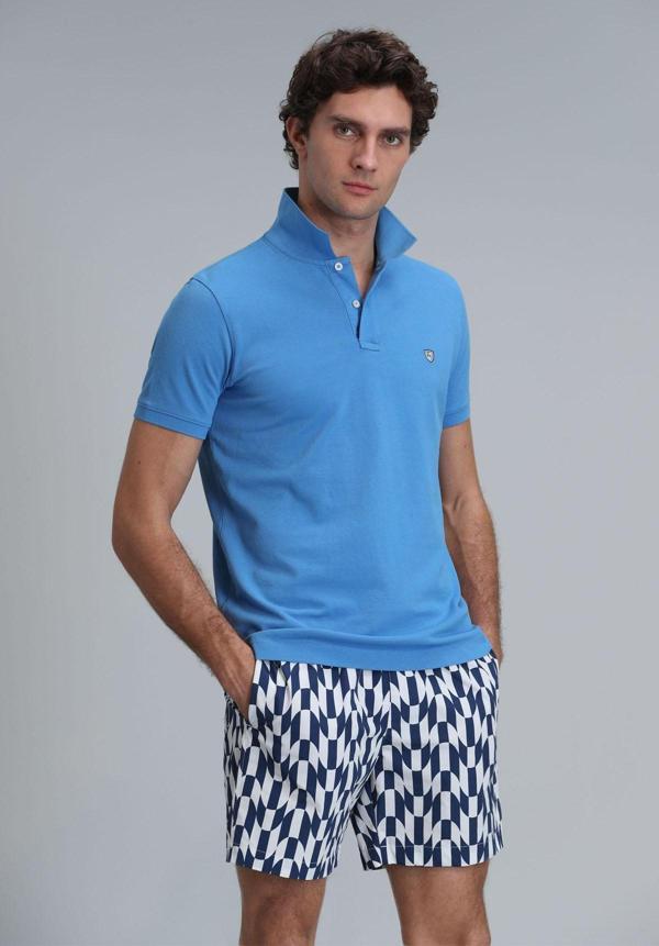 Lufian Erkek Laon Smart Polo T-Shirt 111040164 Mavi - Image 1
