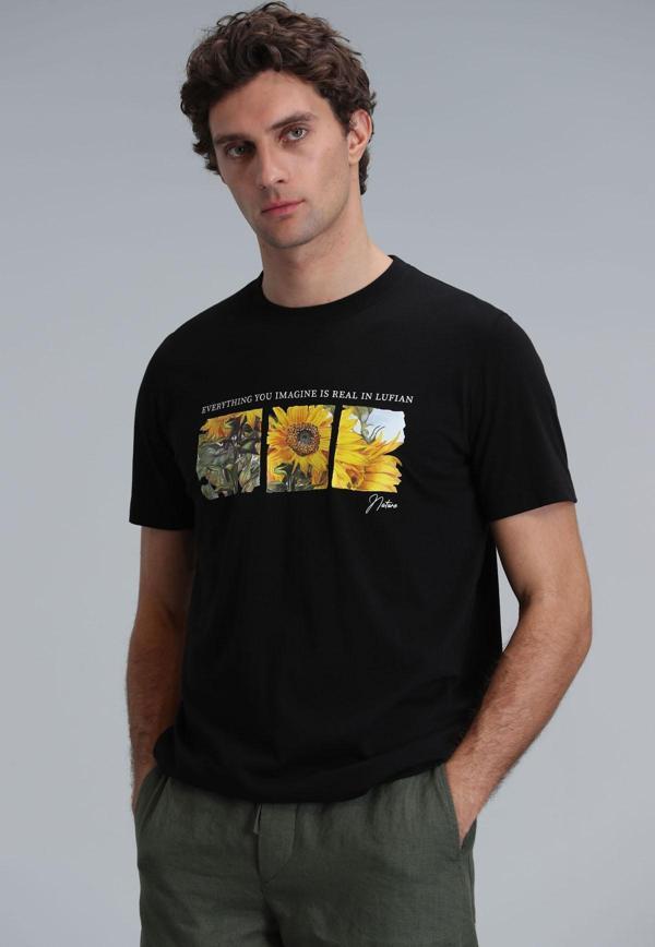 Lufian Erkek June Modern Grafik T-Shirt 111020192 Siyah - Image 1