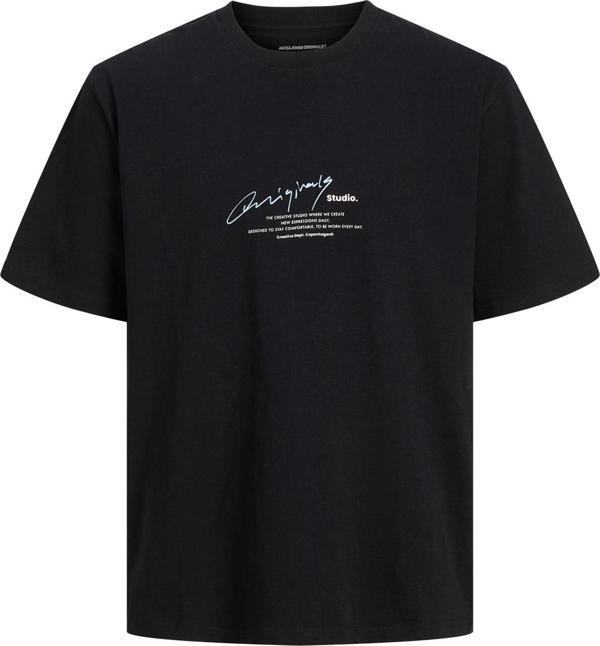 Jack&Jones Erkek Jormanchester Baskı Detaylı Bisiklet Yaka %100 Pamuk T-Shirt 12273373 Siyah - Image 1