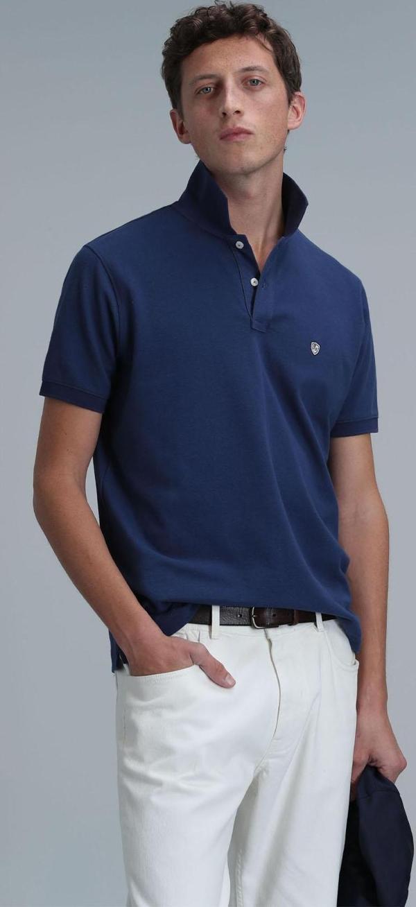 Lufian Erkek Laon Smart Polo T-Shirt 111040164 Açık Lacivert - Image 1