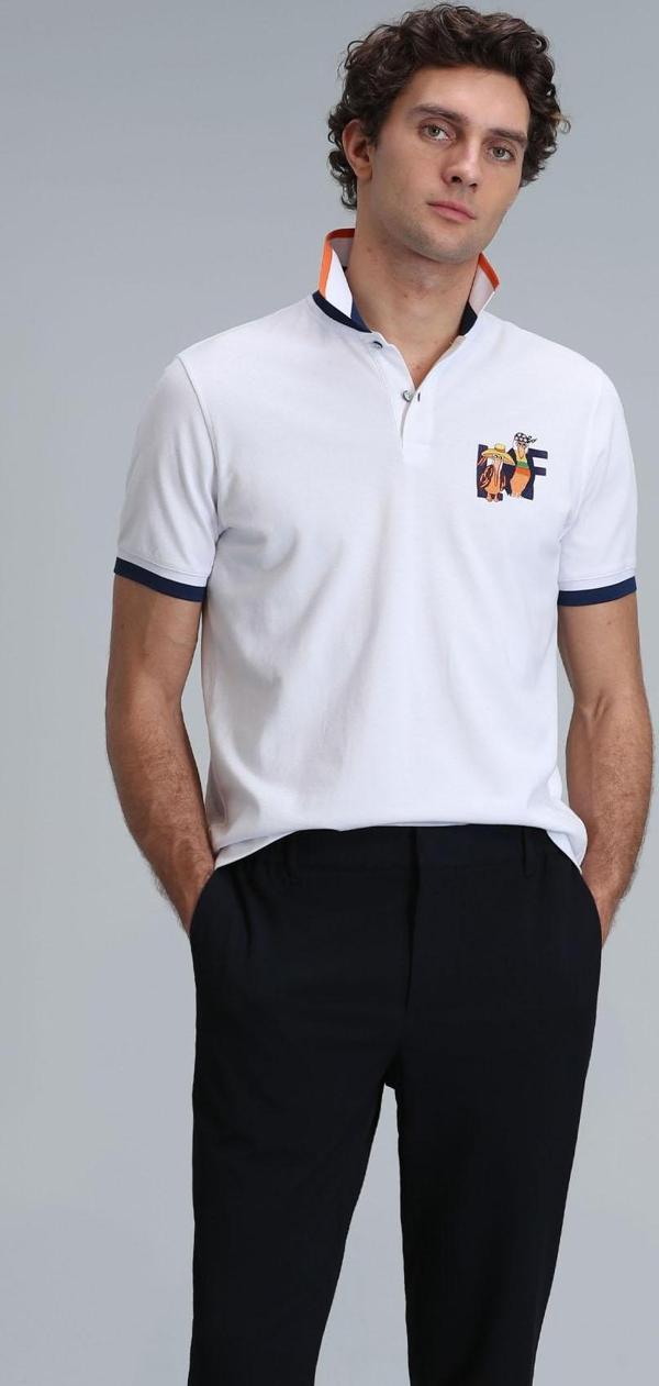 Lufian Erkek Ruby Smart Polo T-Shirt 111040165 Beyaz - Image 1