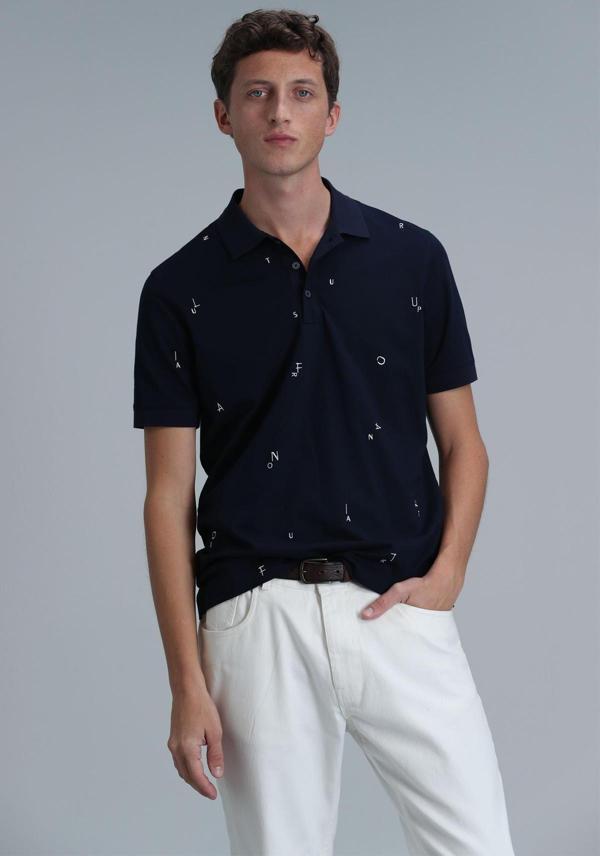 Lufian Erkek Pascal Smart Polo T-Shirt 111040170 Lacivert - Image 1