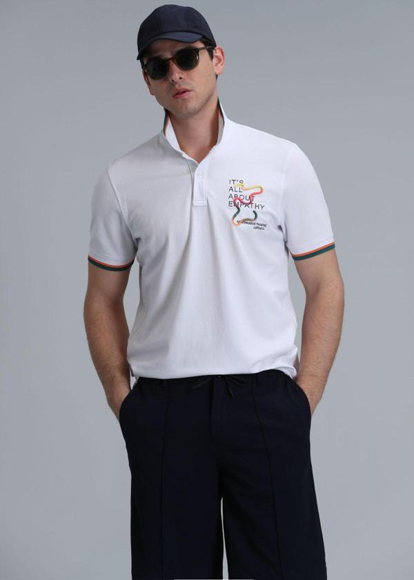 Lufian Erkek Kıng Smart Polo T-Shirt 111040173 Beyaz - Image 1