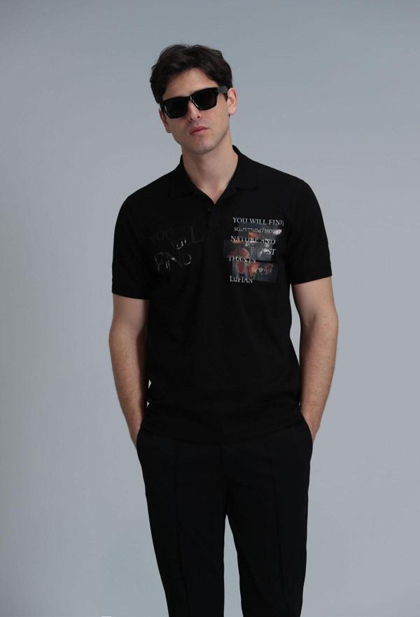 Lufian Erkek Mandy Smart Polo T-Shirt 111040178 Siyah - Image 1