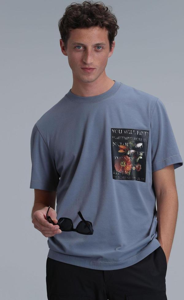 Lufian Erkek Exotıc Modern Grafik T-Shirt 111020202 Koyu Gri - Image 1