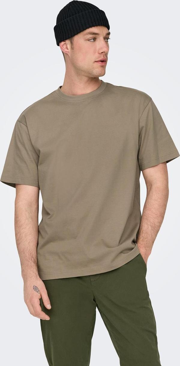 Only & Sons Erkek Onsfred Bisiklet Yaka Kısa Kollu %100 Pamuk T-Shirt 22022532 Toprak - Image 1