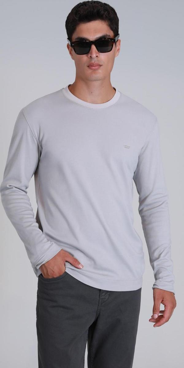 Lufian Erkek Patrıce Uzun Kol T-Shirt 112020041 Taş - Image 1