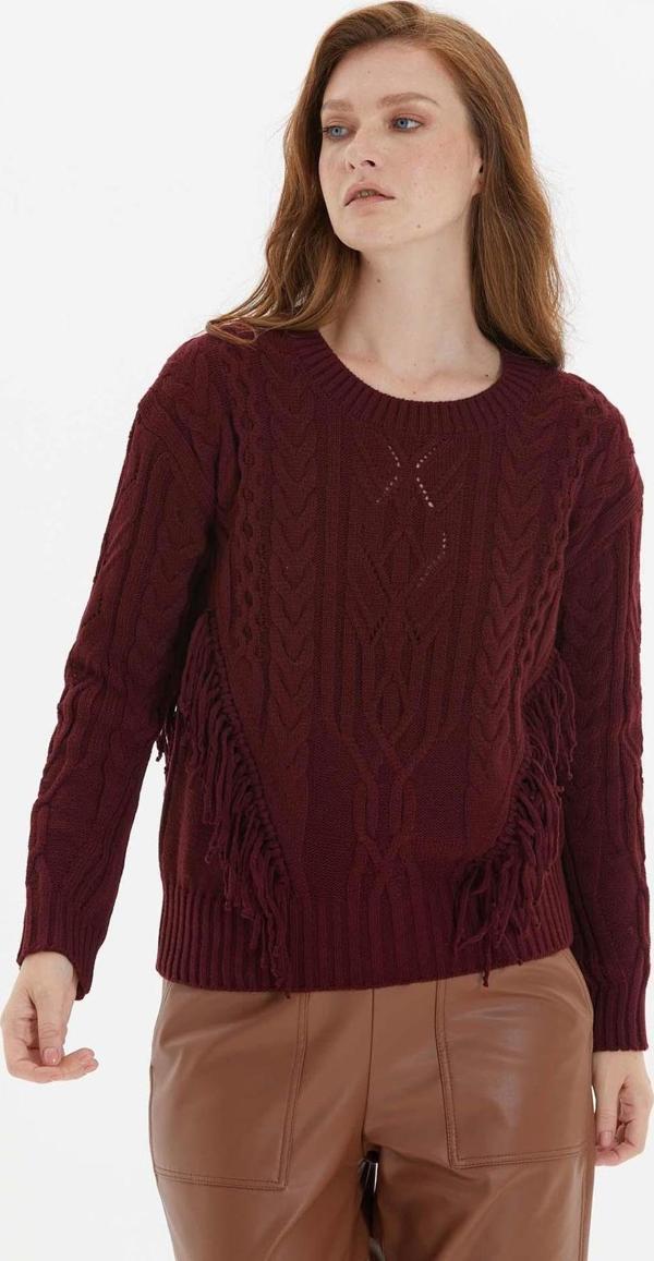 Two Mail Kadın Bağcık Detaylı Bluz 2653 Bordo - Image 1