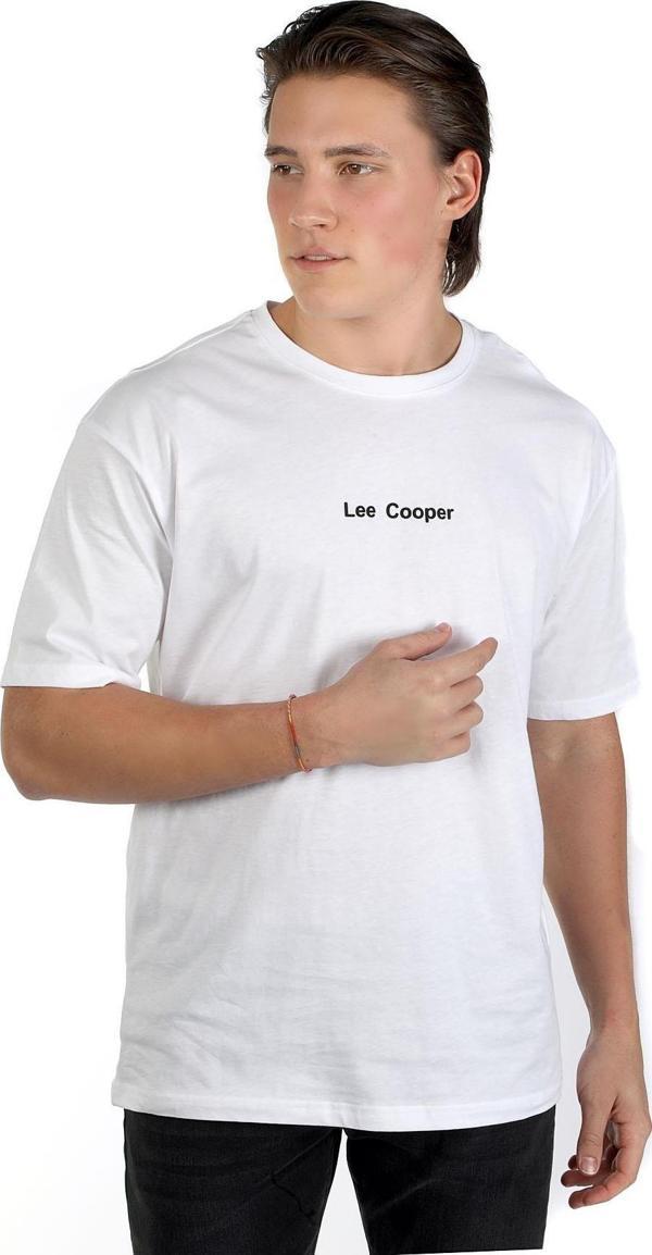 Lee Cooper Erkek Aylex O Yaka T-Shirt 242006 Beyaz - Image 1