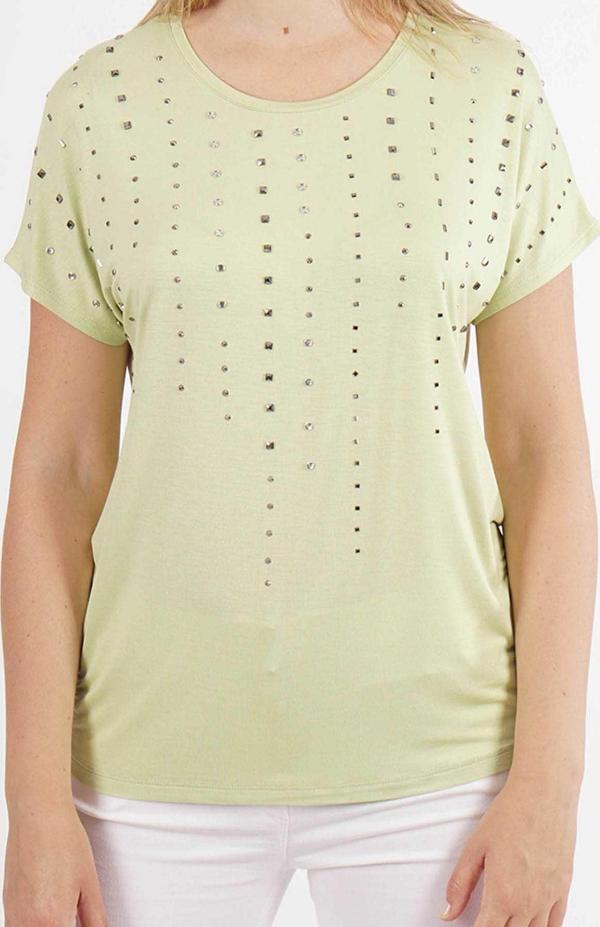 Ella Camelia Kadın Taş Detaylı Bluz 501055 Limon - Image 1