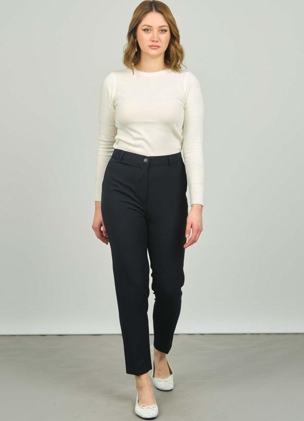 Buket Kadın Yüksek Bel Pantolon 1250 Lacivert - Image 1