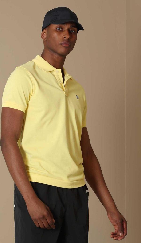 Lufian Erkek Laon Spor Polo Yaka T-Shirt 111040091 Sarı - Image 1