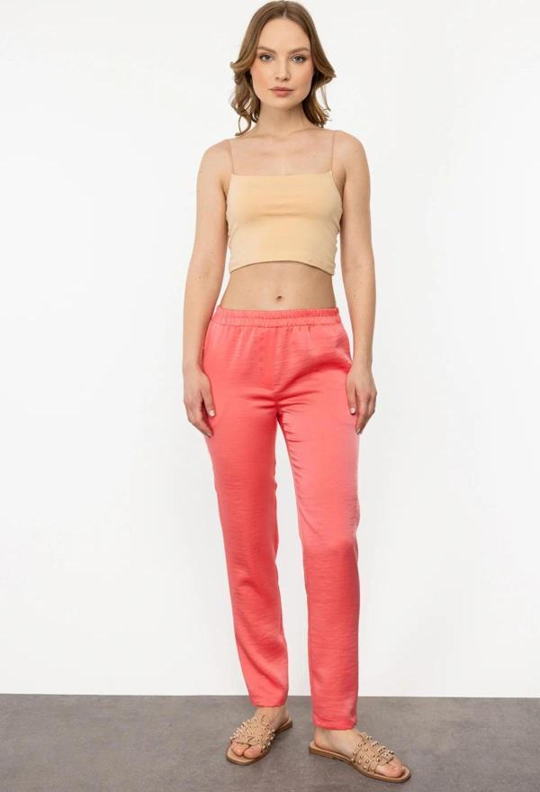 Ekol Kadın Saten Görünümlü Pantolon 1176 Somon - Image 1