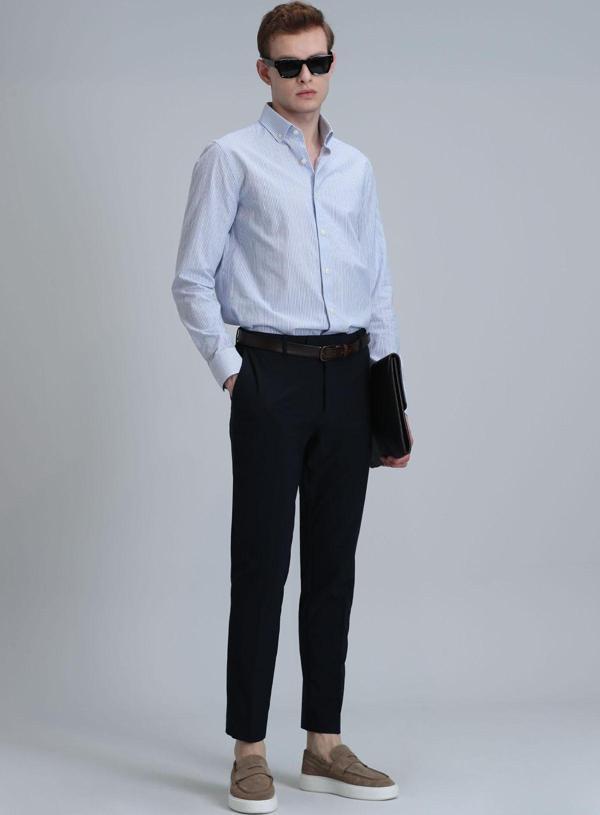 Lufian Erkek Hery Smart Chino Slim Fit Pantolon 111190318 Lacivert - Image 1