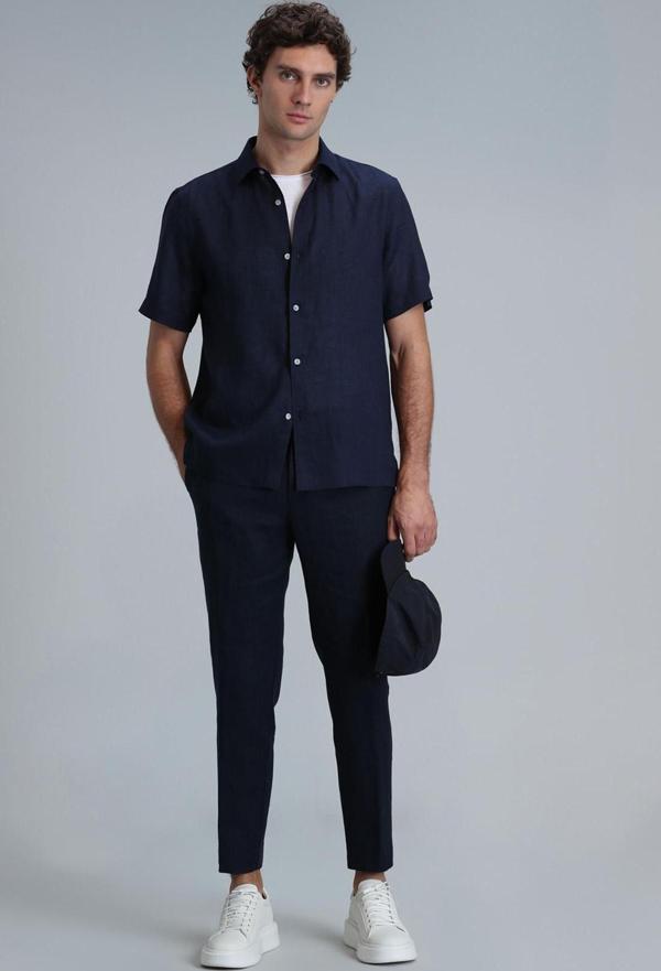 Lufian Erkek Karl Spor Chino Slim Fit Pantolon 111190328 Lacivert - Image 1