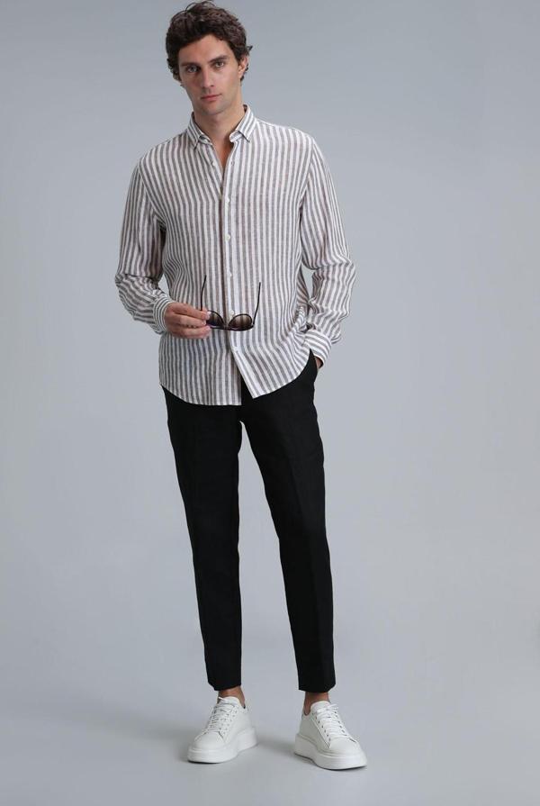 Lufian Erkek Karl Spor Chino Slim Fit Pantolon 111190328 Siyah - Image 1
