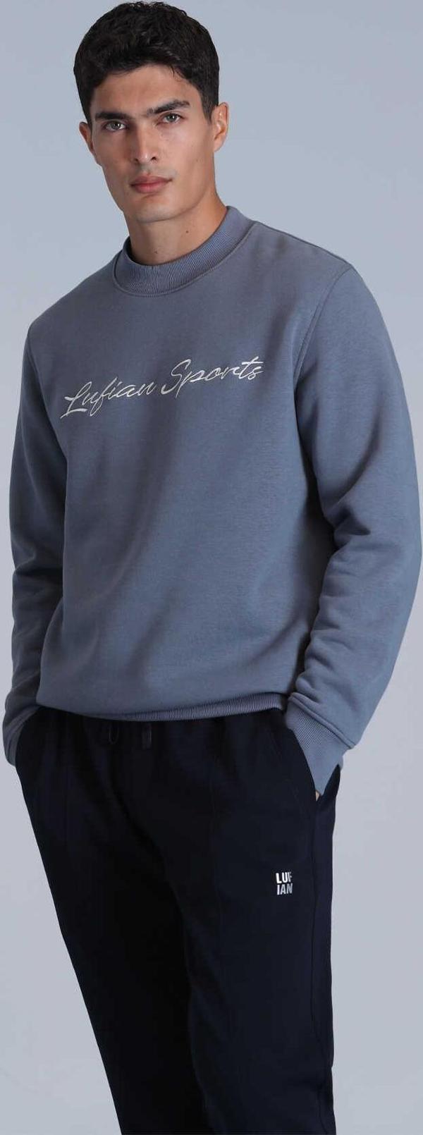 Lufian Erkek Loved Sweatshirt 112030137 Koyu Mavi - Image 1