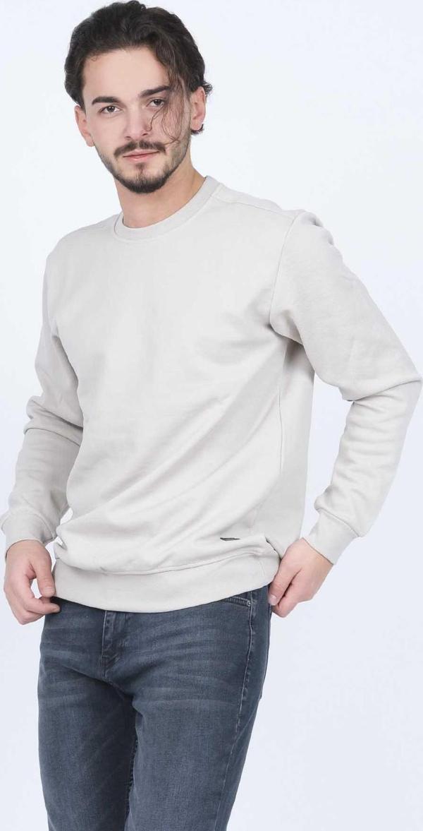 Metropolitan Erkek Bisiklet Yaka Sweatshirt 62422106 Taş - Image 1