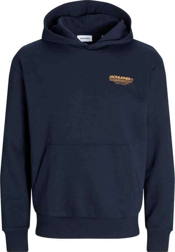 Jack&Jones Erkek Jjolıve Kanguru Cepli Kapüşonlu Sweatshirt 12256833 Lacivert - Image 1