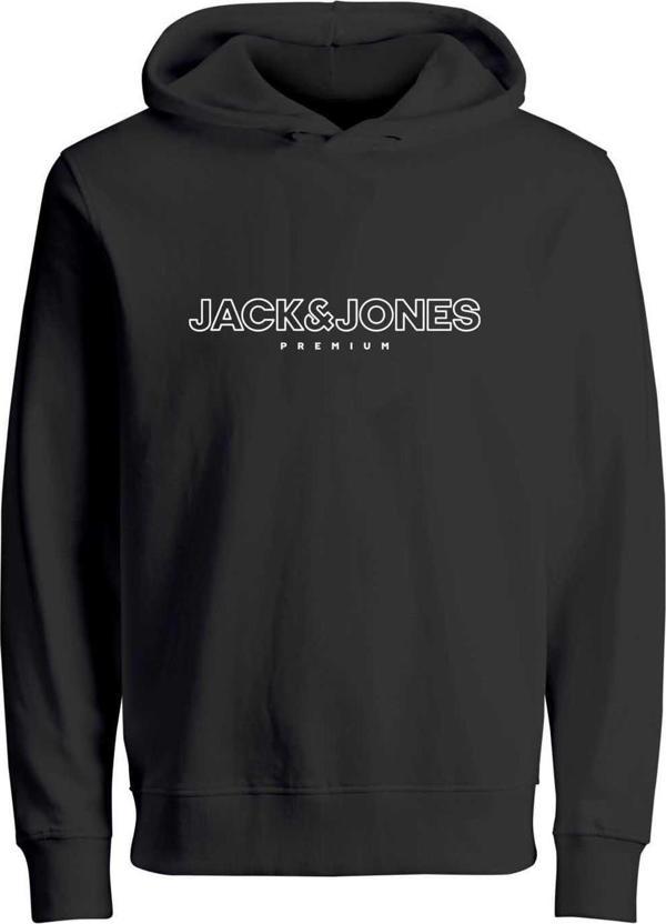 Jack&Jones Erkek Jprblajason Baskılı Kapüşonlu Sweatshirt 12249401 Siyah - Image 1