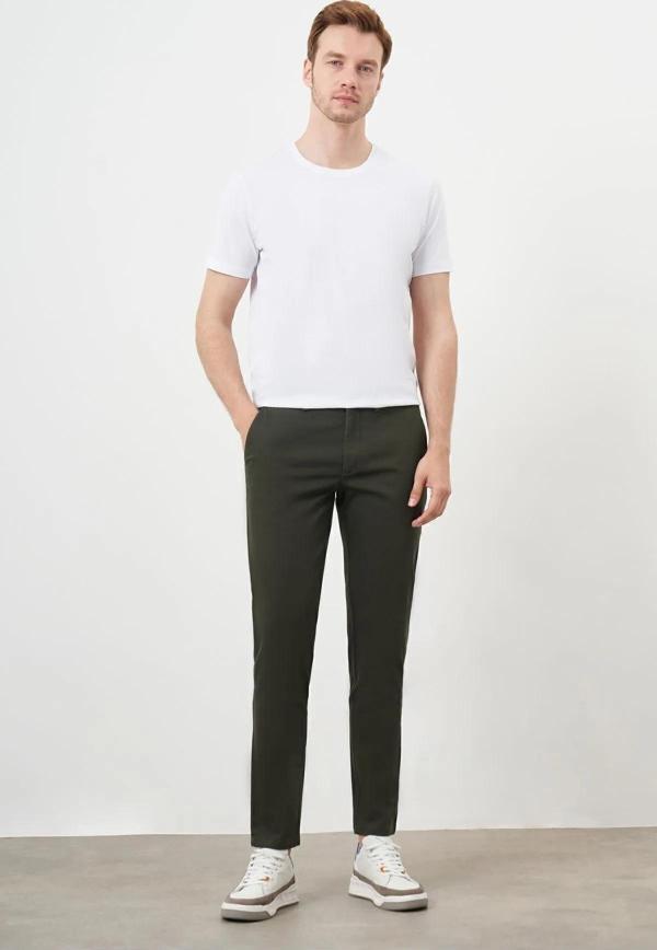 Morven Erkek Yazlık Pileli Slim Fit Chino Pantolon 24YS003006 Haki - Image 1