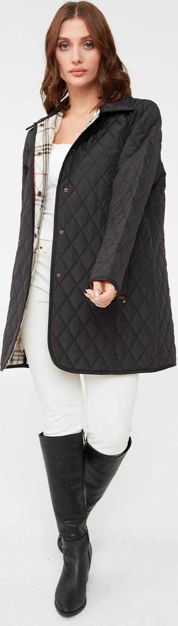 Desen Triko Kadın Kapitone Ceket 02421438 Siyah - Image 1