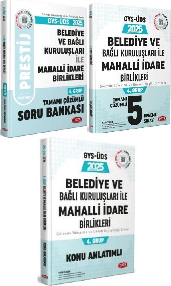 Data 2025 Belediye ve Bağlı Kuruluşları İle Mahalli İdare 4.Grup Prestij Soru + Deneme + Konu 3 Lü - Data Yayınları - Image 1