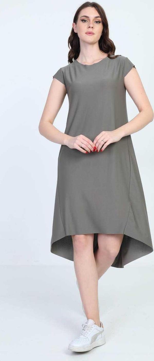 Ella Camelia Kadın Asimetrik Elbise 5011000 Haki - Image 1