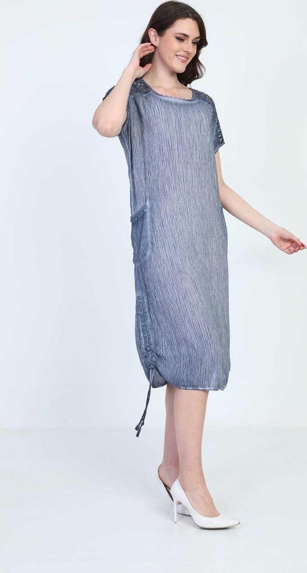 Ella Camelia Kadın Omuz Detaylı Elbise 5012175 Indigo - Image 1