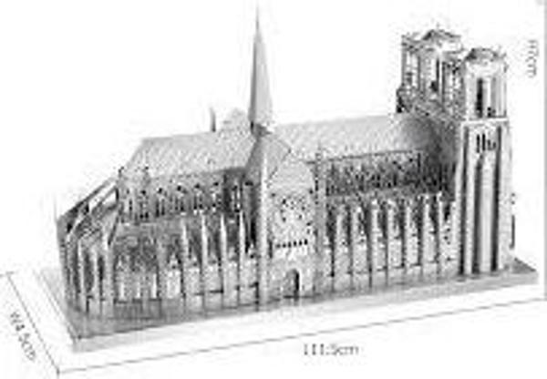 NOTRE DAME PARİS 3D Metal Maket Bulmaca Puzzle modeli kitleri DIY 14+ Yaş 117+ parça - Image 1