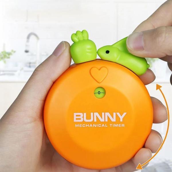 Turuncu Tavşan Mıknatıslı  Mekanik Zamanlayıcı Çocuk Timer Alarm - Image 1