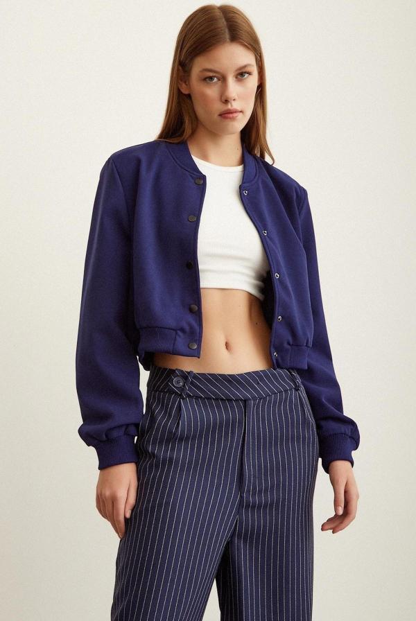 Astarlı Çıt Çıtlı Ceket Lacivert - Image 1