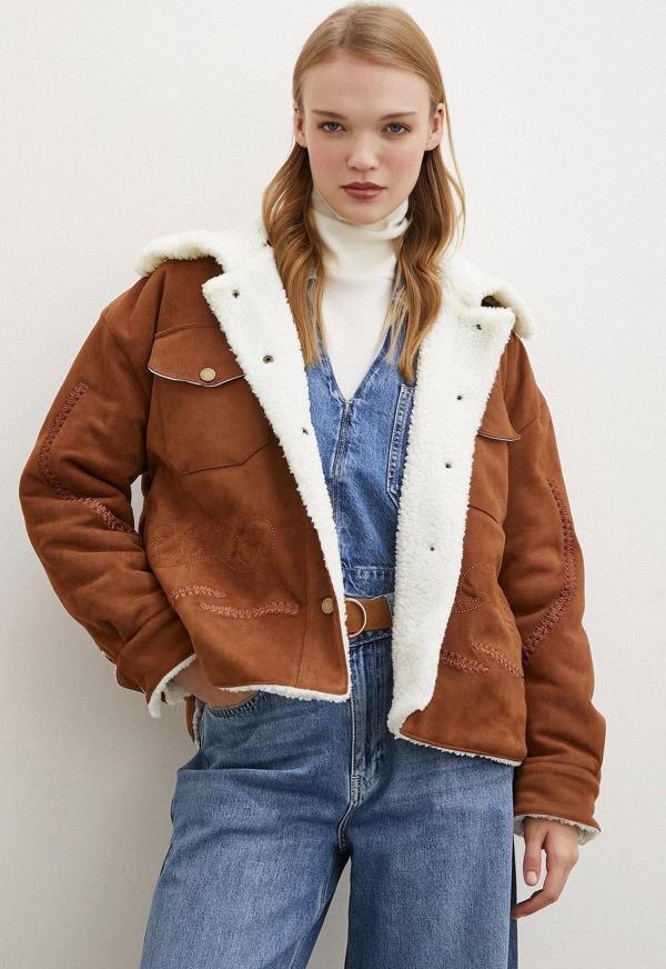 Süet İçi Peluşlu Mont Kahve - Image 1