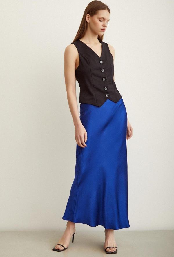 Verev Saten Etek Lacivert - Image 1
