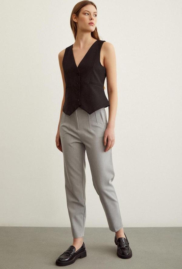 Skinny Kumaş Pantolon Gri - Image 1