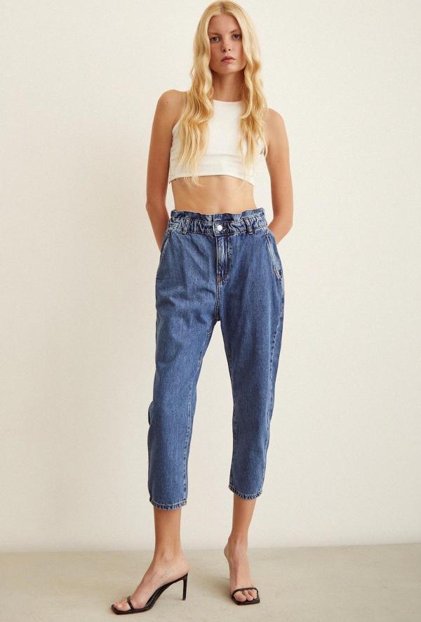 Beli Lastikli Mom Jean Mavi - Image 1