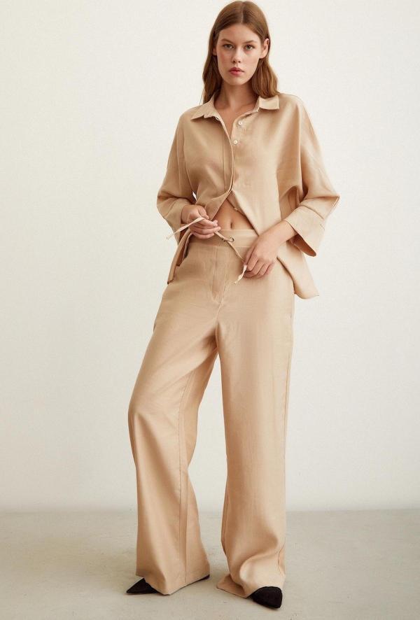 Beli Lastikli Pantolon Bej - Image 1