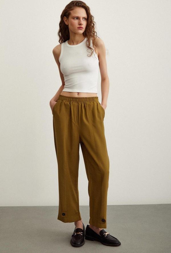 Lastikli Salaş Pantolon Haki - Image 1