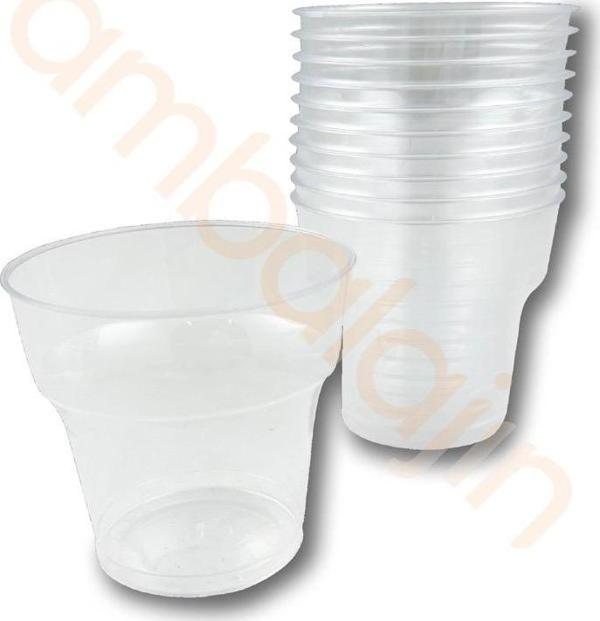 ambalajın Şeffaf Kristal Mika Ekstra Sert Plastik Bardak 180 Cc - Image 1