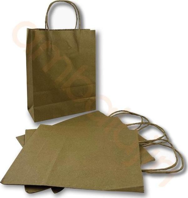 ambalajın 18X8X23 Burgu Saplı Karton Çanta Küçük Boy - Image 1