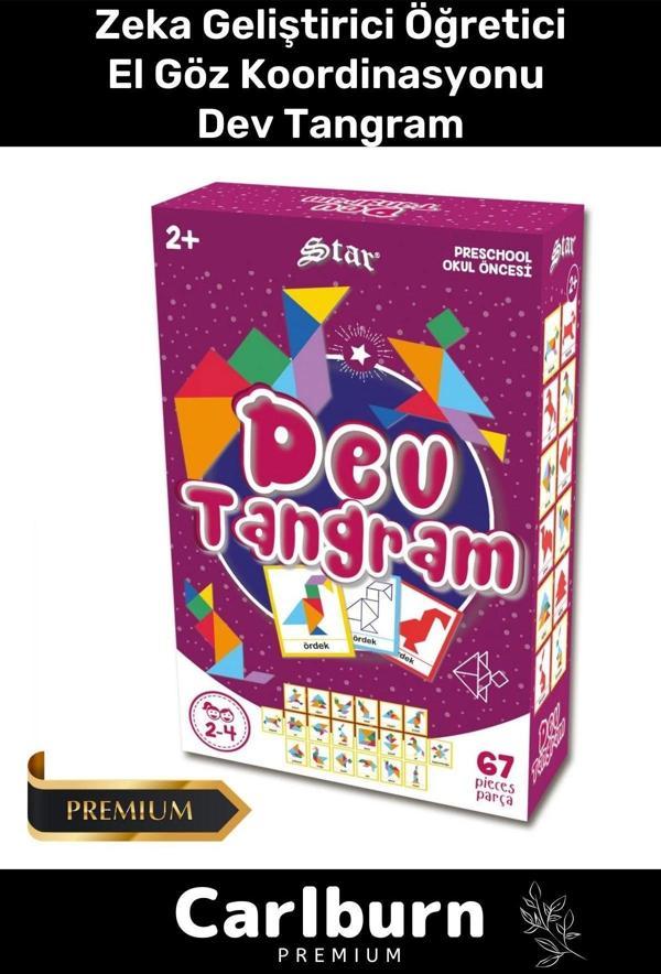 Eğitici Zeka Geliştirici Öğretici El Göz Koordinasyonu Aile Boyu Eğitim 67 Parça Dev Tangram - Image 1