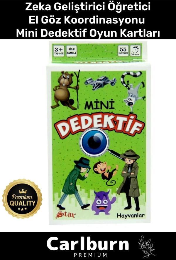 Özel Eğitici Zeka Geliştirici Öğretici Eğlence Aile 55 Parça Mini Dedektif Hayvanlar Oyun Kartı - Image 1