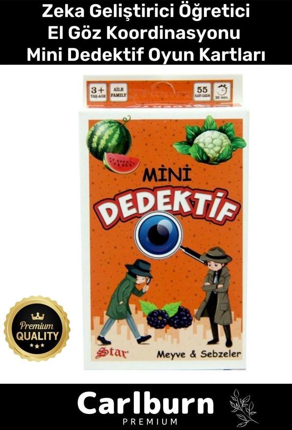Özel Eğitici Zeka Geliştirici Öğretici Eğlence Aile 55 Parça Mini Dedektif Meyve&Sebzeler Oyun Kartı - Image 1