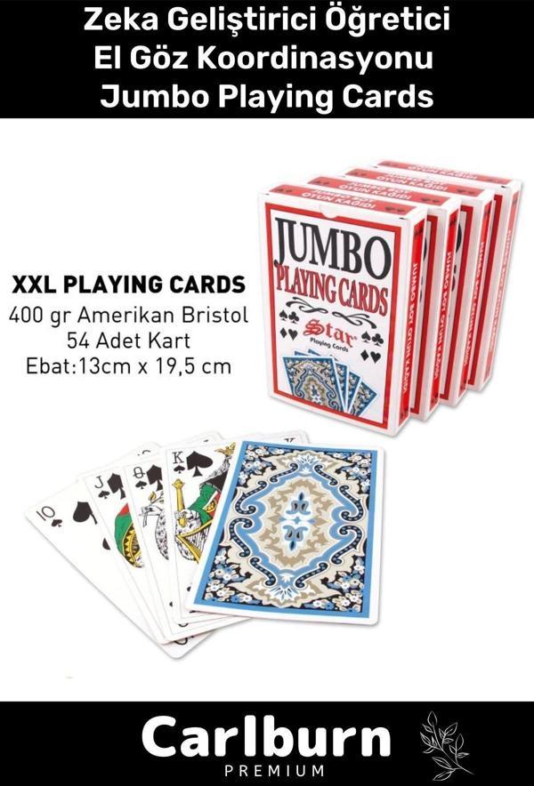 Premium Eğitici Zeka Geliştirici Öğretici Eğlence Parti 54'lü Amerikan Bristol Jumbo Playing Cards - Image 1