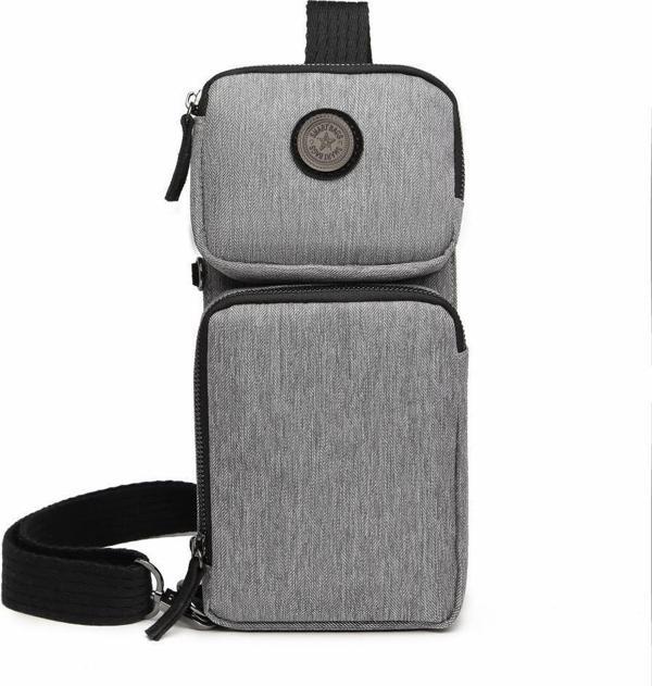 Kırçıllı Gri Kumaş Kadın Bodybag Çantası Smart Bags 3097 - Image 1