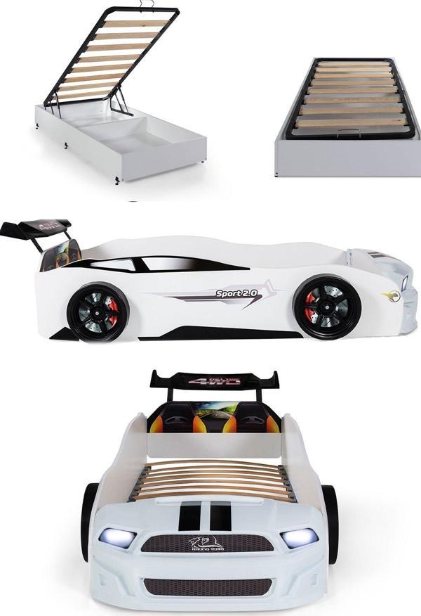 Ferramini Bazalı Beyaz Arabalı Yatak Sport Mst Işıklı - Image 1