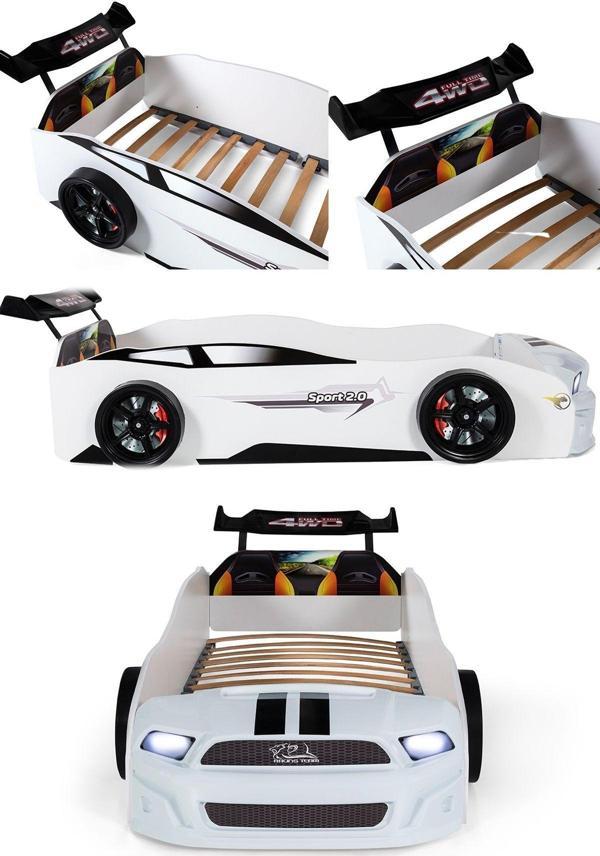 Ferramini Beyaz Arabalı Yatak Sport Mst Işıklı - Image 1